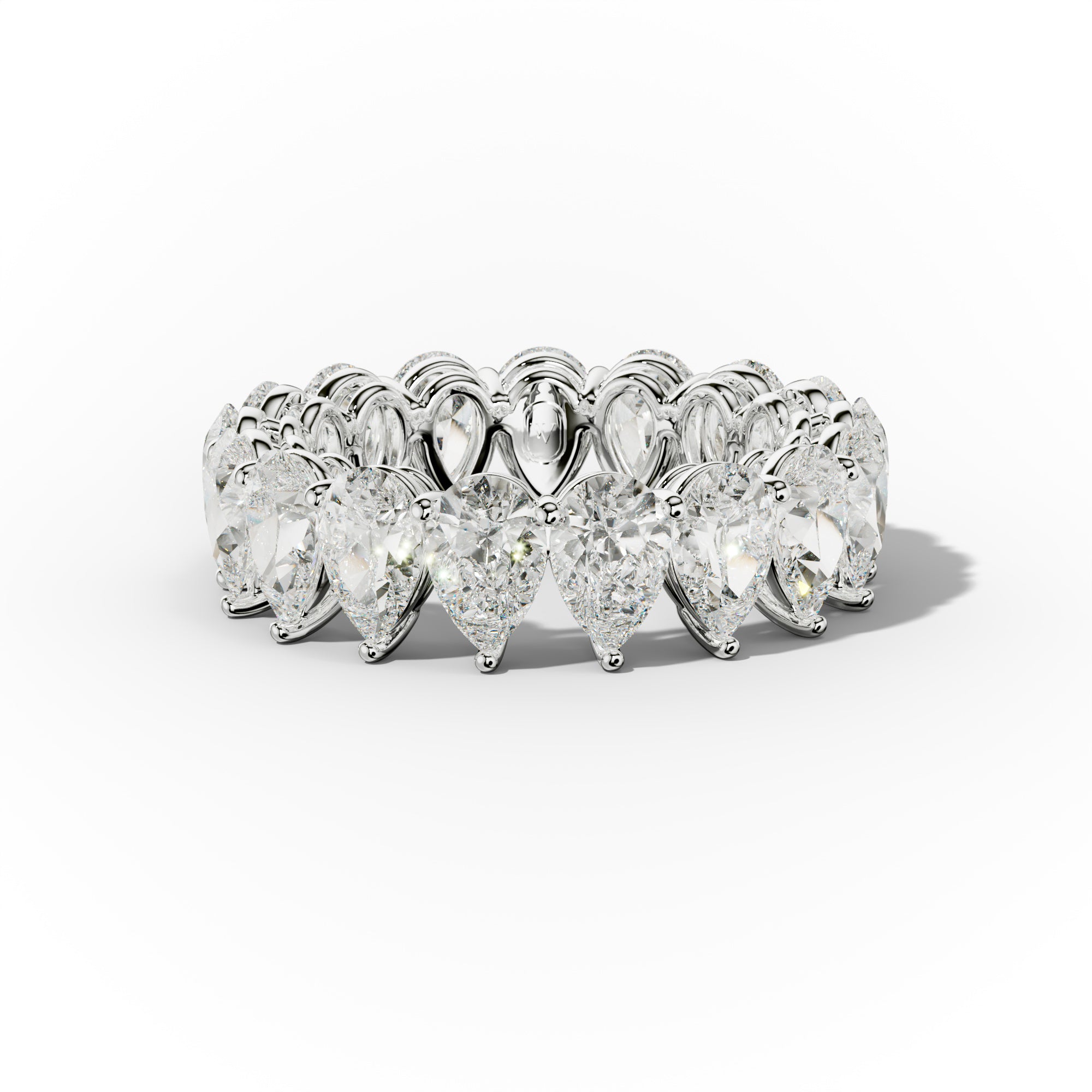 6.0 Carat Pear Shape Diamond Eternity Band Shared Prong
